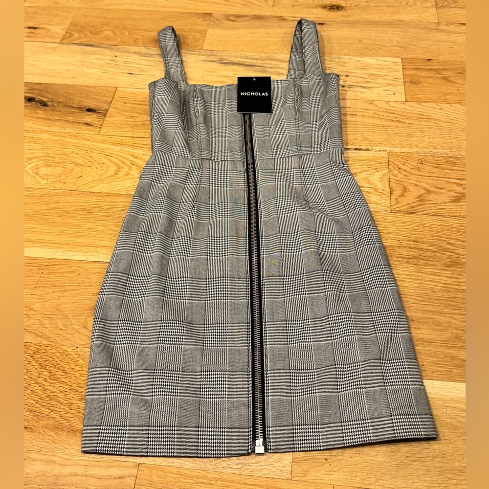NICHOLAS Check Suiting O Ring Dress Size 2